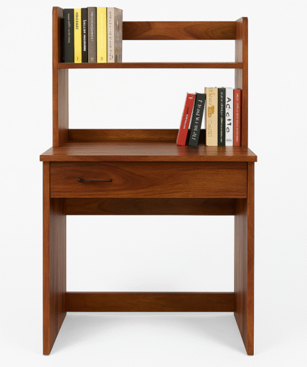 Wooden Study Table with Bookshelf (Compact Design)