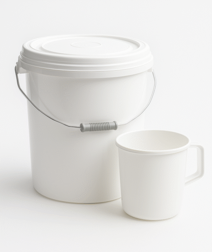 Plastic Bucket with Mug (Heavy-Duty, 20L)